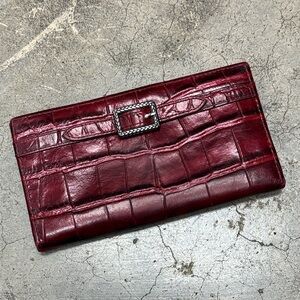 Brighton Deep Red Croc-Embossed Wallet